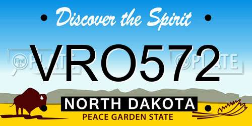 VRO572 North Dakota License Plate
