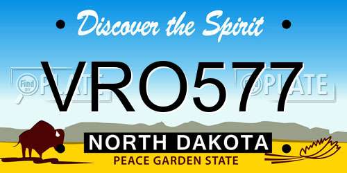 VRO577 North Dakota License Plate