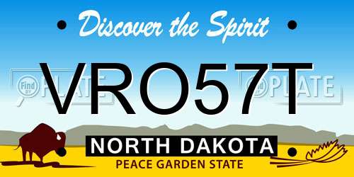 VRO57T North Dakota License Plate