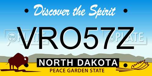 VRO57Z North Dakota License Plate