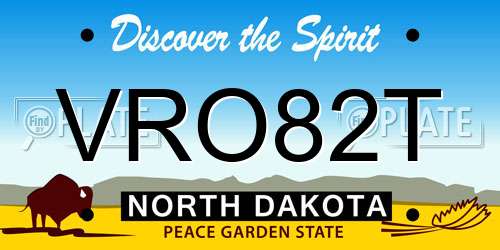 VRO82T North Dakota License Plate