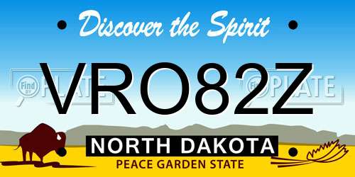 VRO82Z North Dakota License Plate