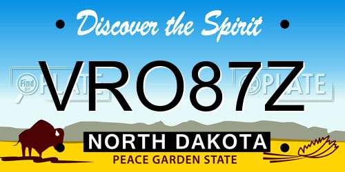 VRO87Z North Dakota License Plate