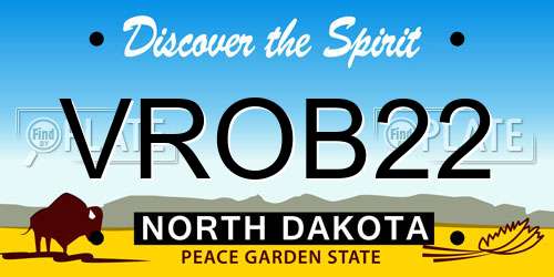 VROB22 North Dakota License Plate