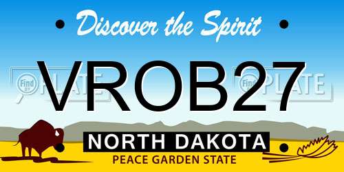 VROB27 North Dakota License Plate