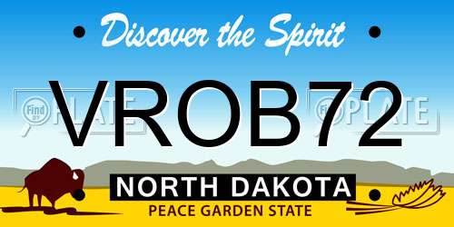 VROB72 North Dakota License Plate