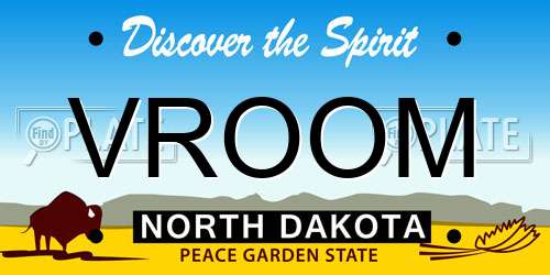 VROOM North Dakota License Plate