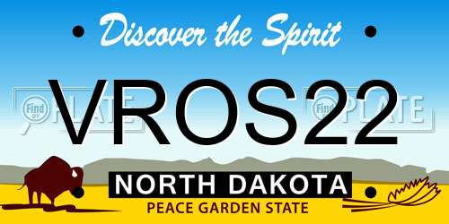VROS22 North Dakota License Plate