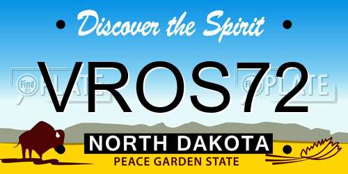 VROS72 North Dakota License Plate