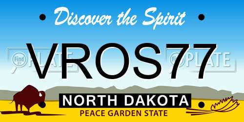 VROS77 North Dakota License Plate