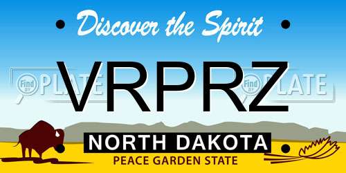 VRPRZ North Dakota License Plate