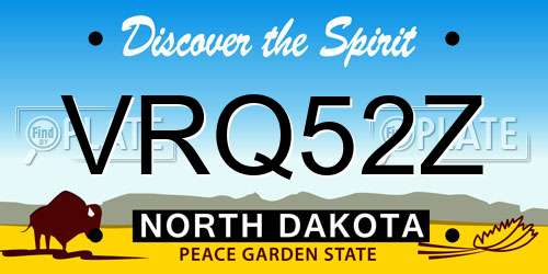 VRQ52Z North Dakota License Plate
