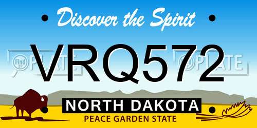 VRQ572 North Dakota License Plate
