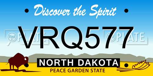 VRQ577 North Dakota License Plate