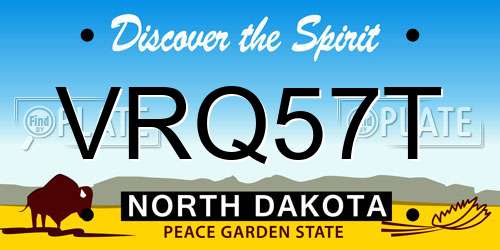 VRQ57T North Dakota License Plate