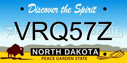VRQ57Z North Dakota License Plate