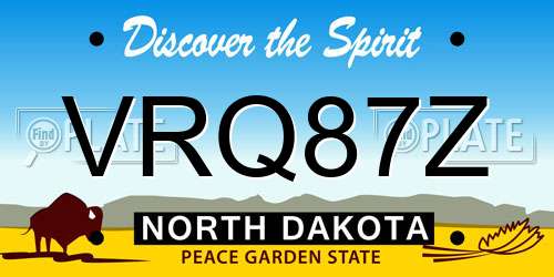VRQ87Z North Dakota License Plate