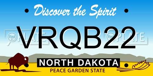 VRQB22 North Dakota License Plate