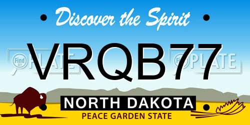 VRQB77 North Dakota License Plate