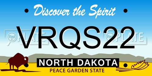 VRQS22 North Dakota License Plate
