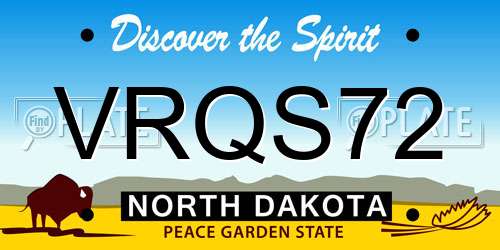 VRQS72 North Dakota License Plate