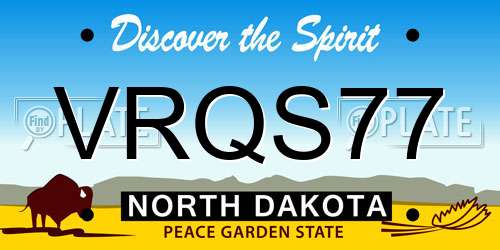 VRQS77 North Dakota License Plate
