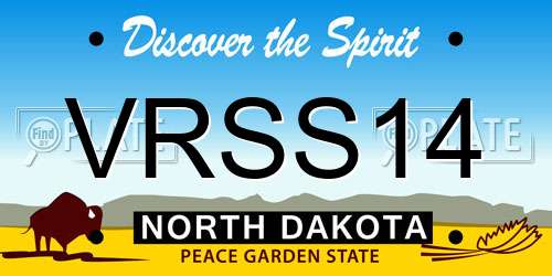 VRSS14 North Dakota License Plate