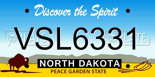 VSL6331 North Dakota License Plate