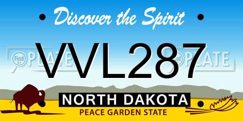 VVL287 North Dakota License Plate