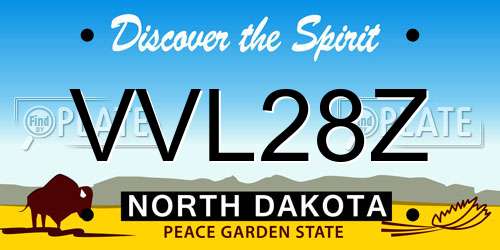 VVL28Z North Dakota License Plate