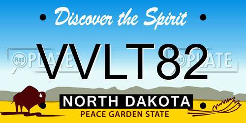 VVLT82 North Dakota License Plate