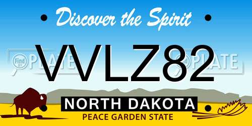 VVLZ82 North Dakota License Plate