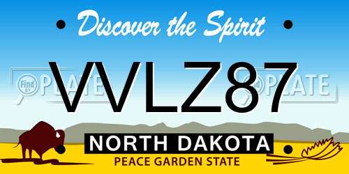 VVLZ87 North Dakota License Plate