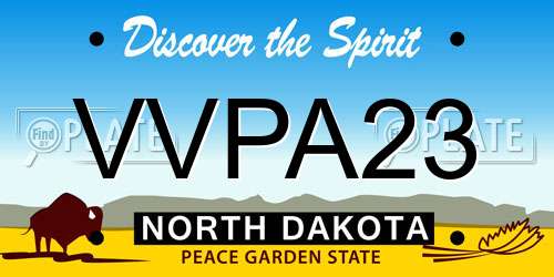 VVPA23 North Dakota License Plate