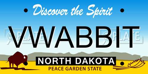 VWABBIT North Dakota License Plate