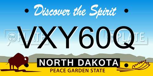 VXY60Q North Dakota License Plate