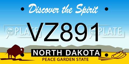 VZ891 North Dakota License Plate