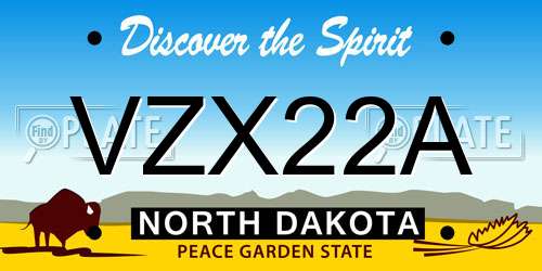 VZX22A North Dakota License Plate