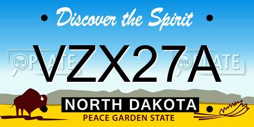 VZX27A North Dakota License Plate