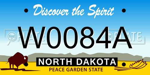 W0084A North Dakota License Plate
