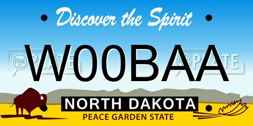 W00BAA North Dakota License Plate