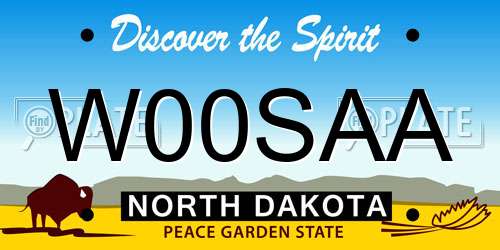 W00SAA North Dakota License Plate