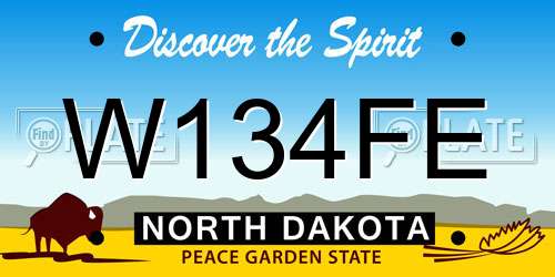 W134FE North Dakota License Plate