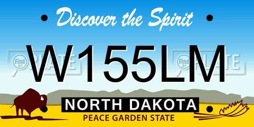 W155LM North Dakota License Plate
