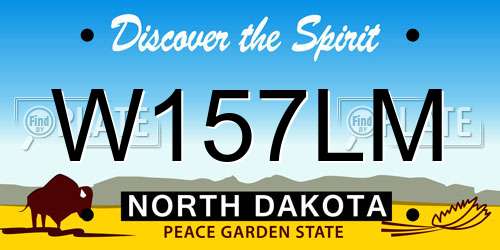W157LM North Dakota License Plate