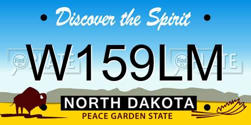 W159LM North Dakota License Plate