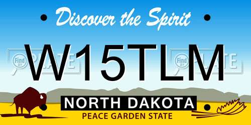 W15TLM North Dakota License Plate