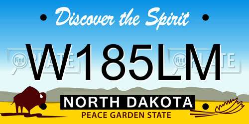 W185LM North Dakota License Plate