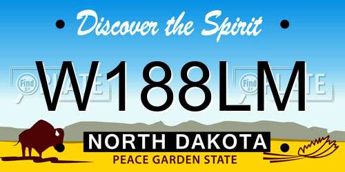 W188LM North Dakota License Plate