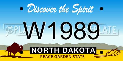 W1989 North Dakota License Plate